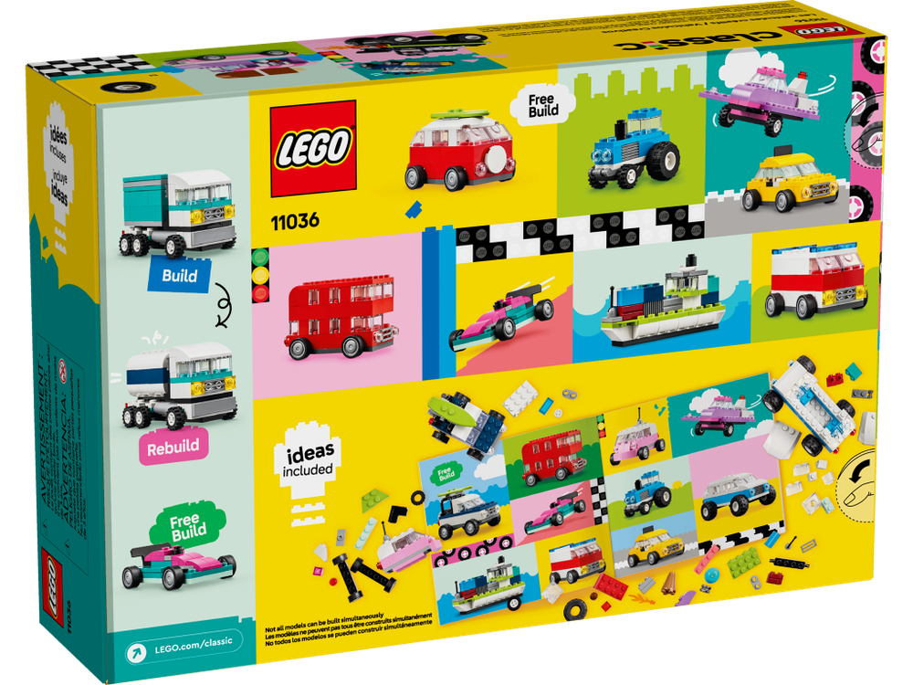 Конструктор Лего Классик Креативный транспорт | LEGO Classic Creative Vehicles 11036, 900 деталей (5+)