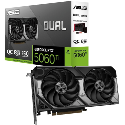 Видеокарта ASUS GeForce RTX 5060 Ti DUAL OC 8GB (DUAL-RTX5060TI-O8G), (90YV0MP2-M0NA00)