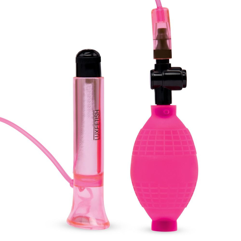 Розовый вакуумный стимулятор для клитора с вибрацией Vibrating Clitoral Pump with Quick Release (Цвет: розовый)