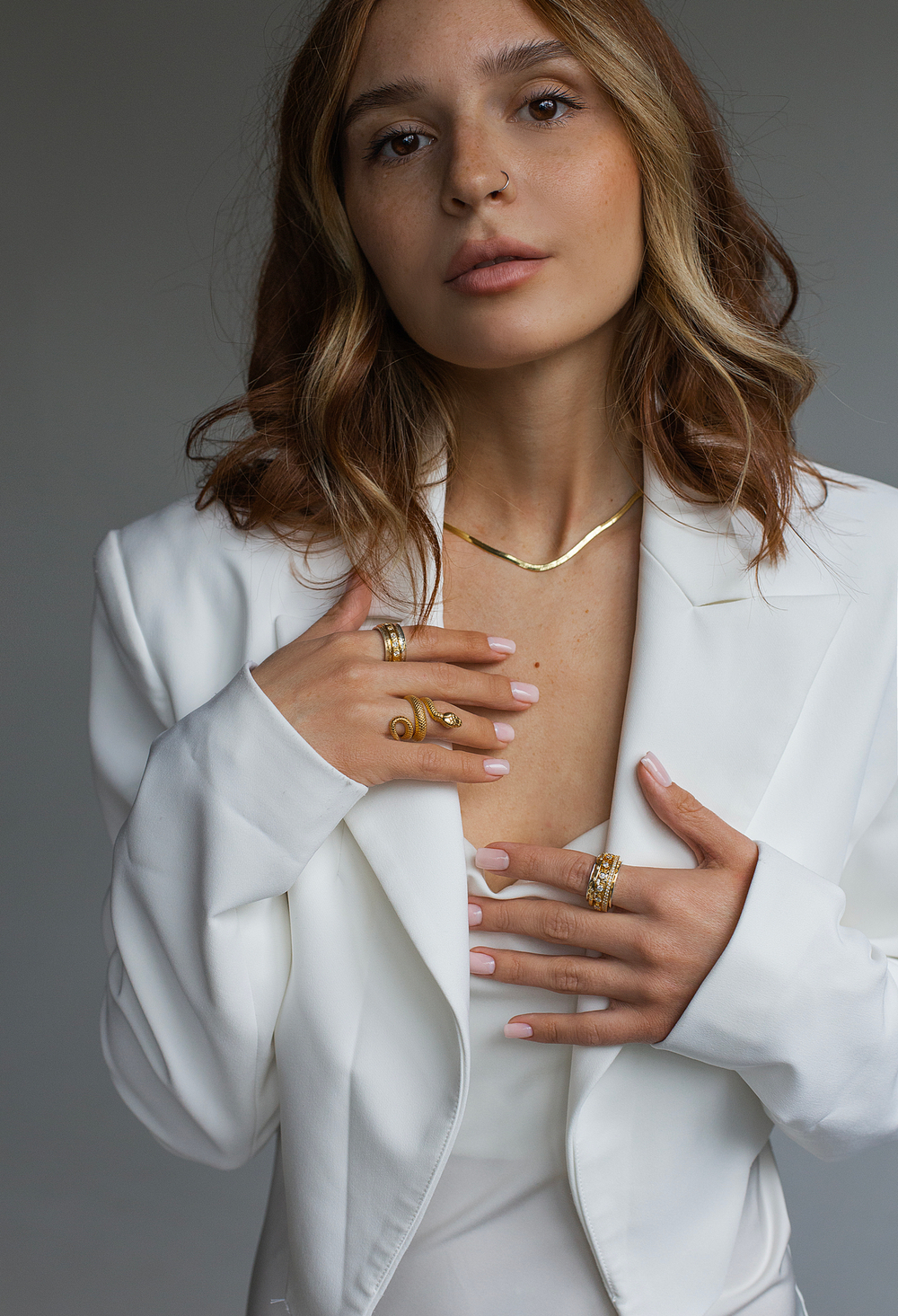 Кольцо — медитация Muse Sky Topaz & Gold