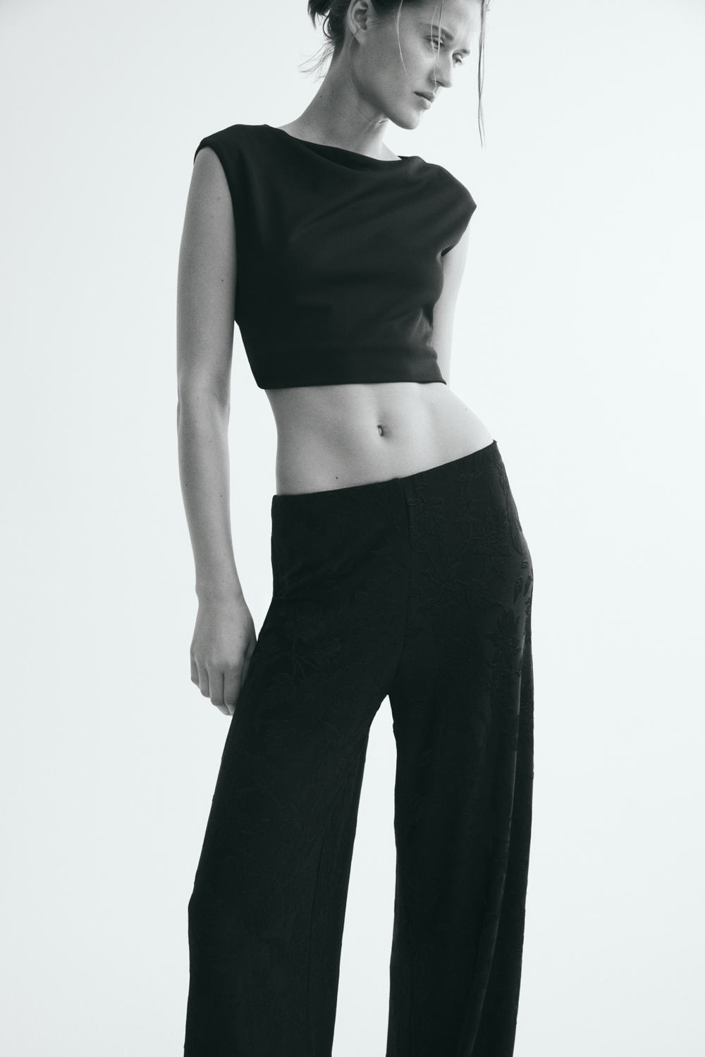 Жаккардовые брюки из джерси без застёжки - H&M