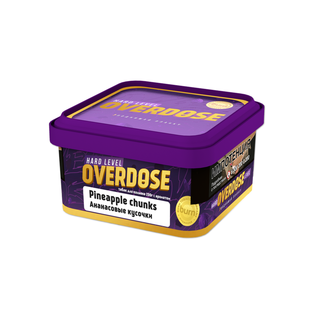 М. Табак для кальяна Overdose Ананасовые кусочки, 200 г