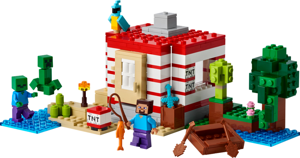 Конструктор Лего Майнкрафт Дом в джунглях TNT 21275 | LEGO Minecraft The TNT Jungle House | набор с домом 287 деталей 8+