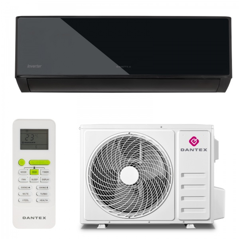 Сплит-система кондиционер Dantex инверторный ADVANCE PRO PLUS BLACK MIRROR RK-12SATBIBlackPLUS/RK-12SATBIE на 35 м²