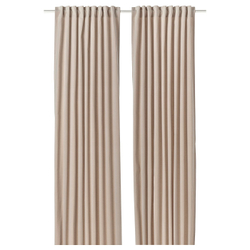 IKEA SANELA  (ИКЕА САНЕЛА)  -  Штора, 2 шт. - светло-бежевая на ленте 140x260 см