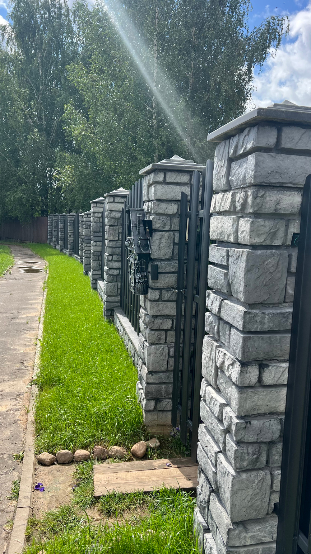 Блок заборный Античный камень, цвет ГРАФИТ