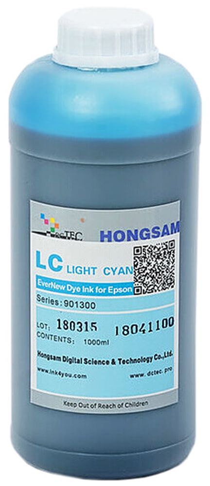 Чернила DCTec — HONGSAM водорастворимые для Epson серия: 901300 - Light Cyan (Светло голубой) 1000 мл. Чернила DCTec — HONGSAM водорастворимые для Epson серия: 901300 - Light Cyan (Светло голубой) 1000 мл.