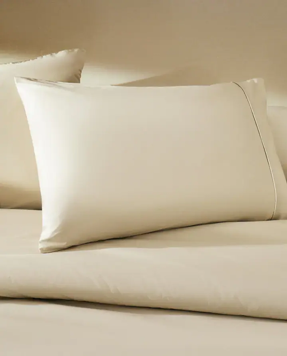 ZARA HOME (300 НИТЕЙ) НАВОЛОЧКА ИЗ ХЛОПКА ПЕРКАЛЬ, ЭКРЮ