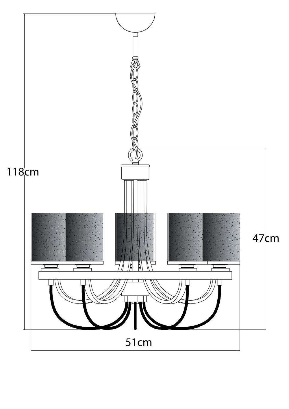 Люстра подвесная Arte Lamp Ombra A2995LM-5CC