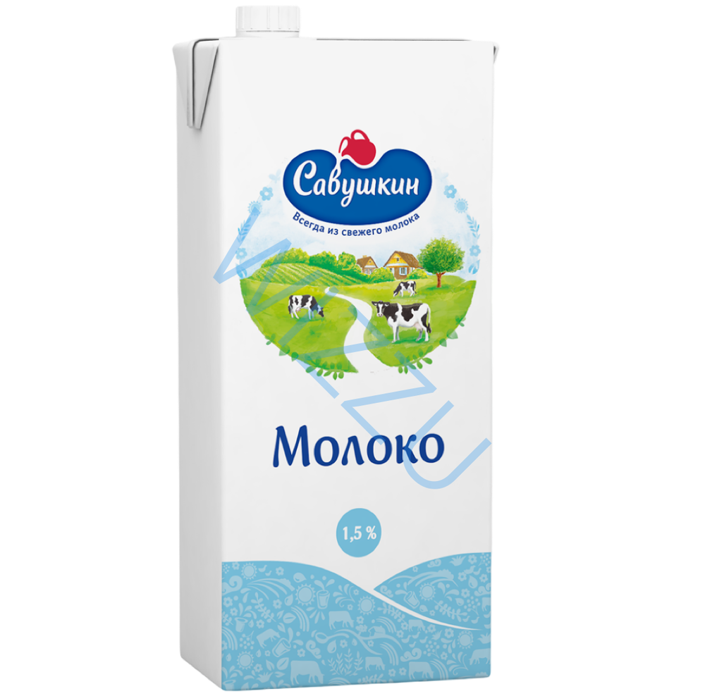 Молоко питьевое ультрапастеризованное Савушкин 1,5 % 1 л