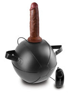 Вибро-мяч с фаллосом Vibrating Mini Sex Ball 7'' (Цвет: черный с коричневым)