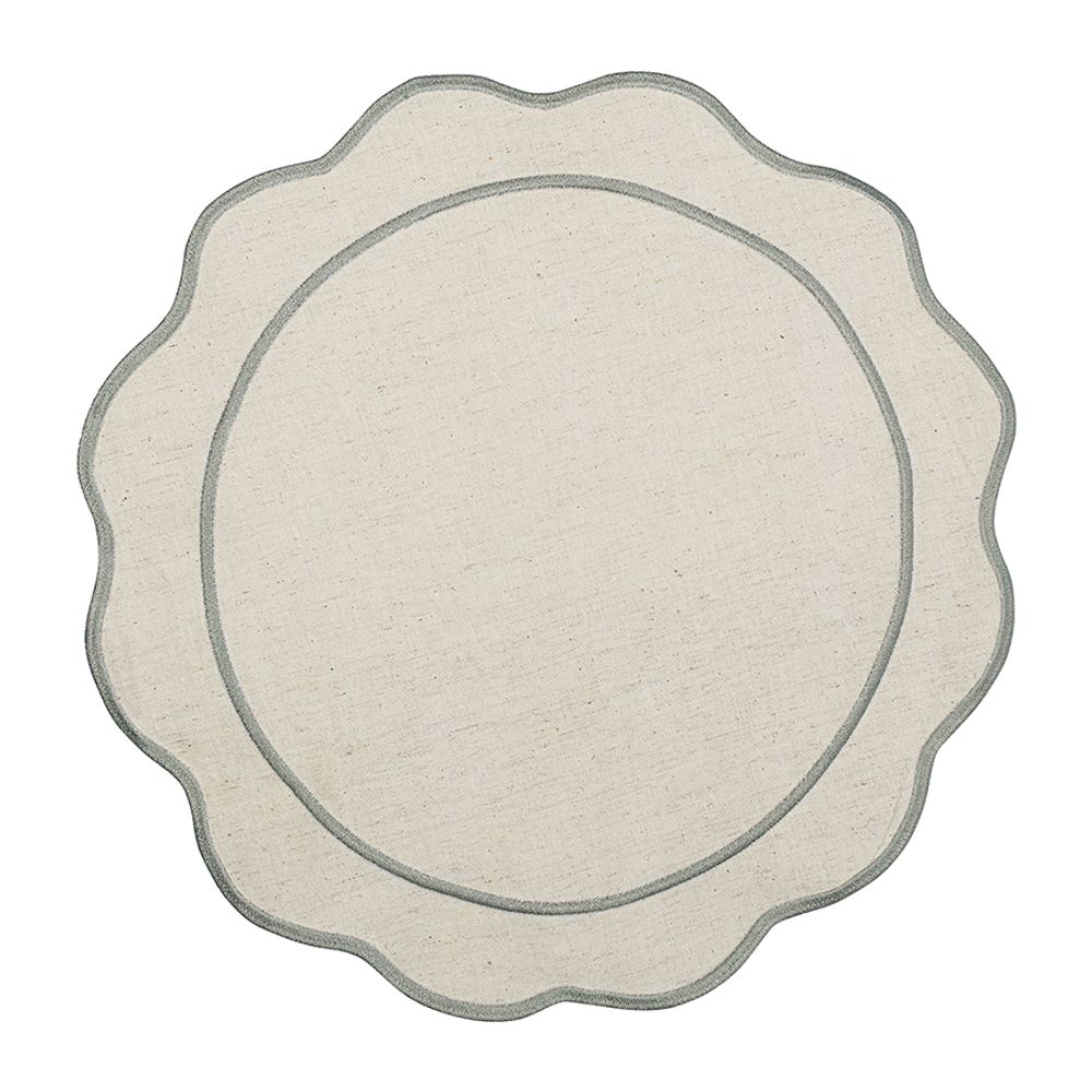 Салфетка под приборы Anemone из коллекции Trendy Ruffles, Ø38 см, серый