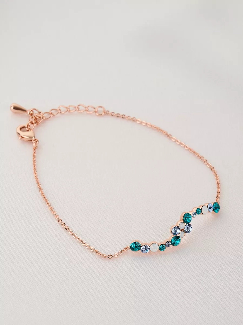 Браслет Млечный путь с зелеными кристаллами Swarovski