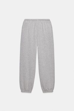 ZARA БРЮКИ-ДЖОГГЕРЫ ИЗ МЯГКОЙ ТКАНИ, СЕРЫЙ МЕЛАНЖ