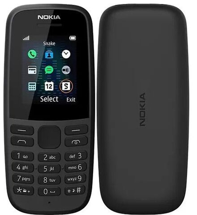 Nokia 105 (2019) Dual-SIM базовый телефон, черный (Из Финляндии)