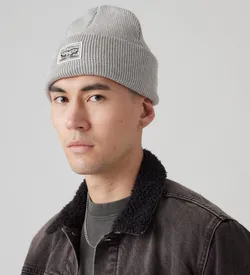 Шапка LEVI'S BACKPATCH BEANIE LIGHT HEATHER GREY