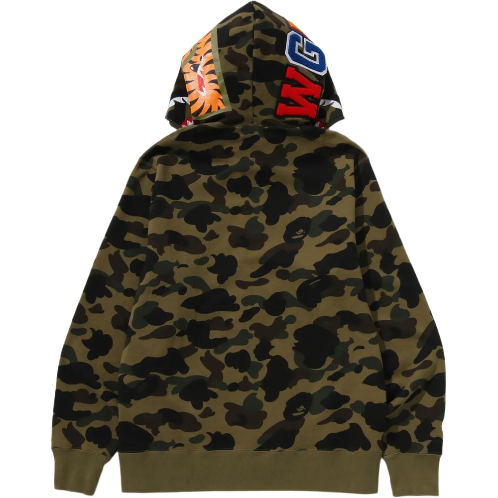 A Bathing Ape 1st Camo Multi Logo Shark Full Zip Худи зеленый