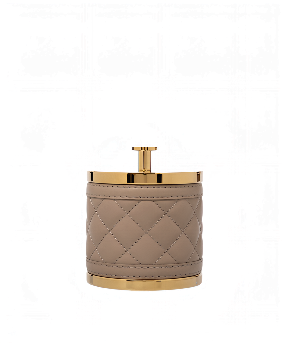 Шкатулка круглая Giobagnara Alghero Taupe Gold, 9 см