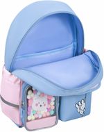Рюкзак BRAUBERG PASTEL с термонашивками в комплекте, "Friendly bunnies", голубой, 40х29х14 см, 271423
