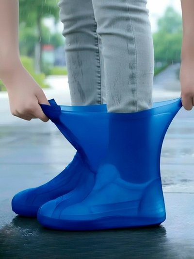Дождевики для обуви многоразовые силиконовые синие L (р.41-47) 450015-L2