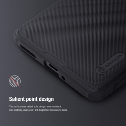 Усиленный чехол черного цвета от Nillkin для смартфона Oneplus 12, серия Super Frosted Shield Pro