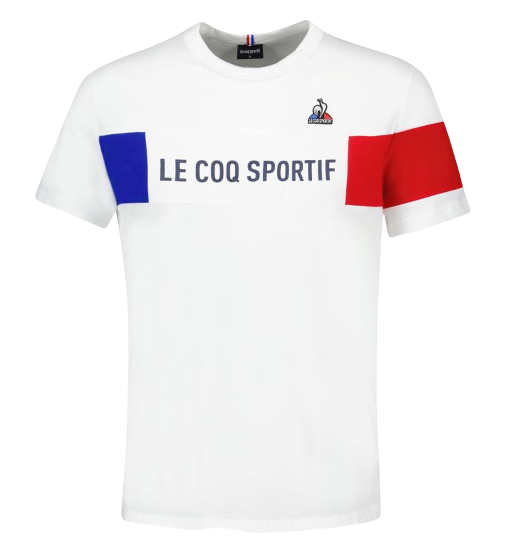 Мужская теннисная футболка Le Coq Sportif TRI Tee Short Sleeve N°1 SS23 - белый