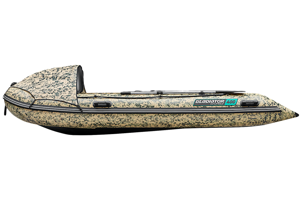Лодка ПВХ Gladiator Active C400AL Camo с алюминиевым полом -