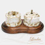 Тумблерный ретро выключатель Мрамор Lindas 34413-B / 1 Группа света