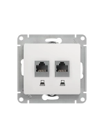 Механизм компьютерной розетки Systeme Electric 2-м Glossa RJ45+RJ45 кат.5е белый SchE GSL000185KK 463574