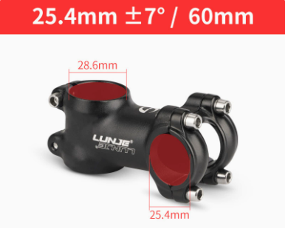 Вынос руля LUNJE XT-A007 Плюс-минус 7 градусов/черный 25.4*60mm