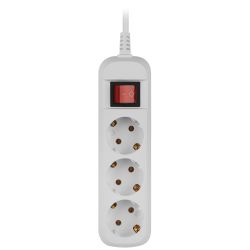 Удлинитель электрический ЭРА UDL-10-350-ES Greenline 3 розетки с заземлением с выключателем 5м ПВС 3x0.75мм2 | Электротовары