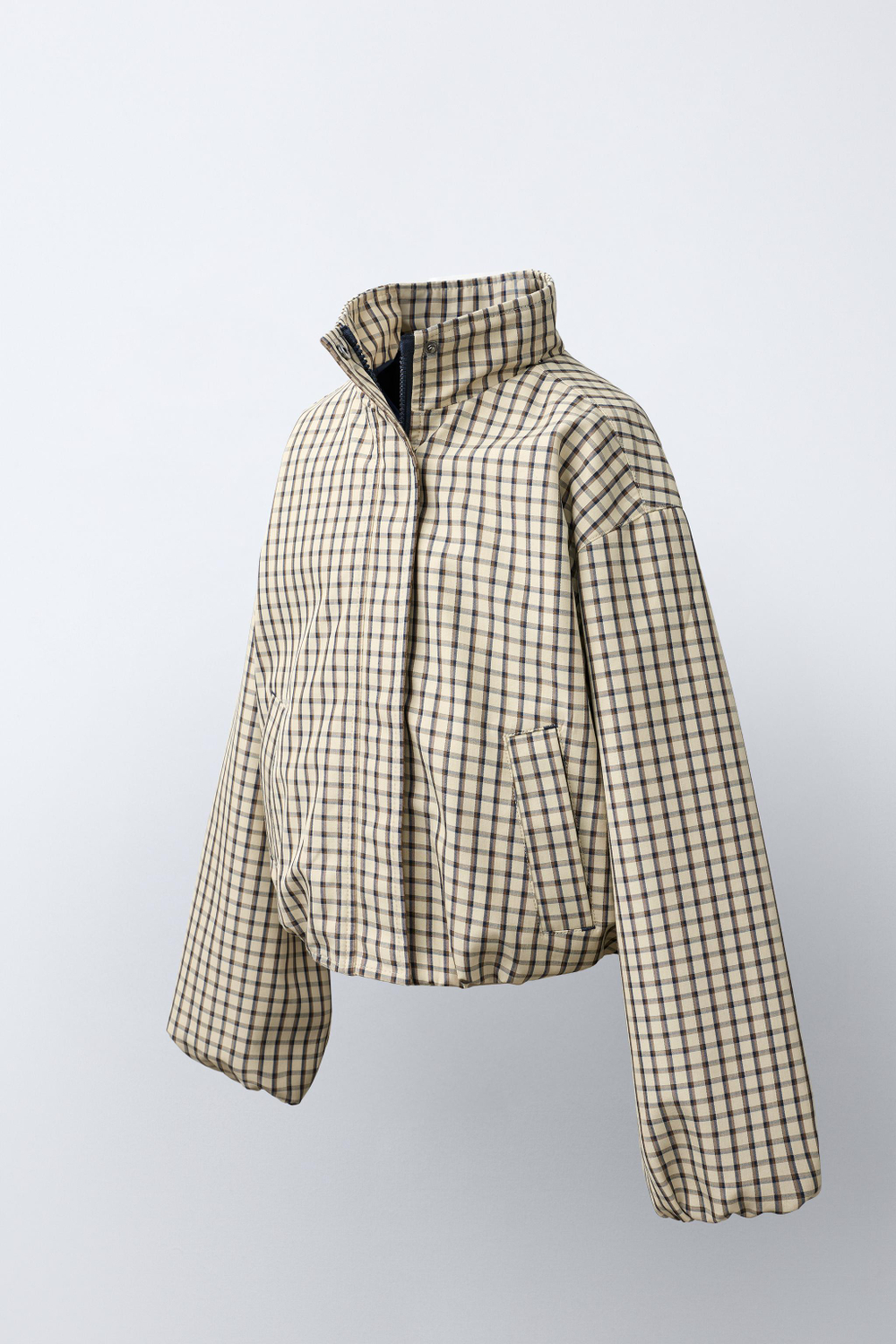 ZARA БОМБЕР В КЛЕТКУ, ЭКРЮ/ЧЕРНЫЙ