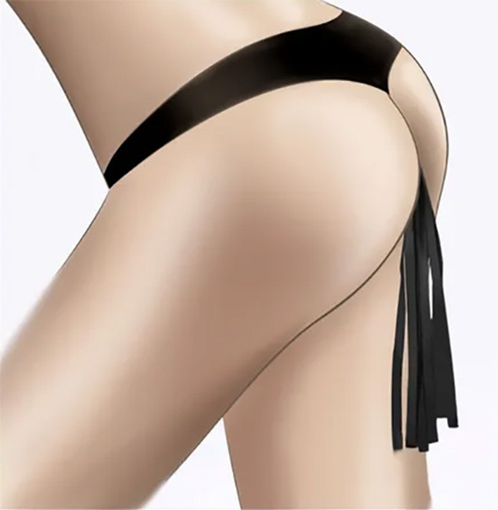 Серебристая анальная пробка 2,5см с черной плетью Sitabella BDSM Accessories 8067-1