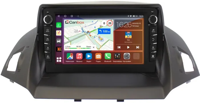 Магнитола для Ford Kuga 2011-2019 (рамка с зазорами) - Canbox 9028 Android 10, Быстрая, CarPlay, 4G SIM-слот
