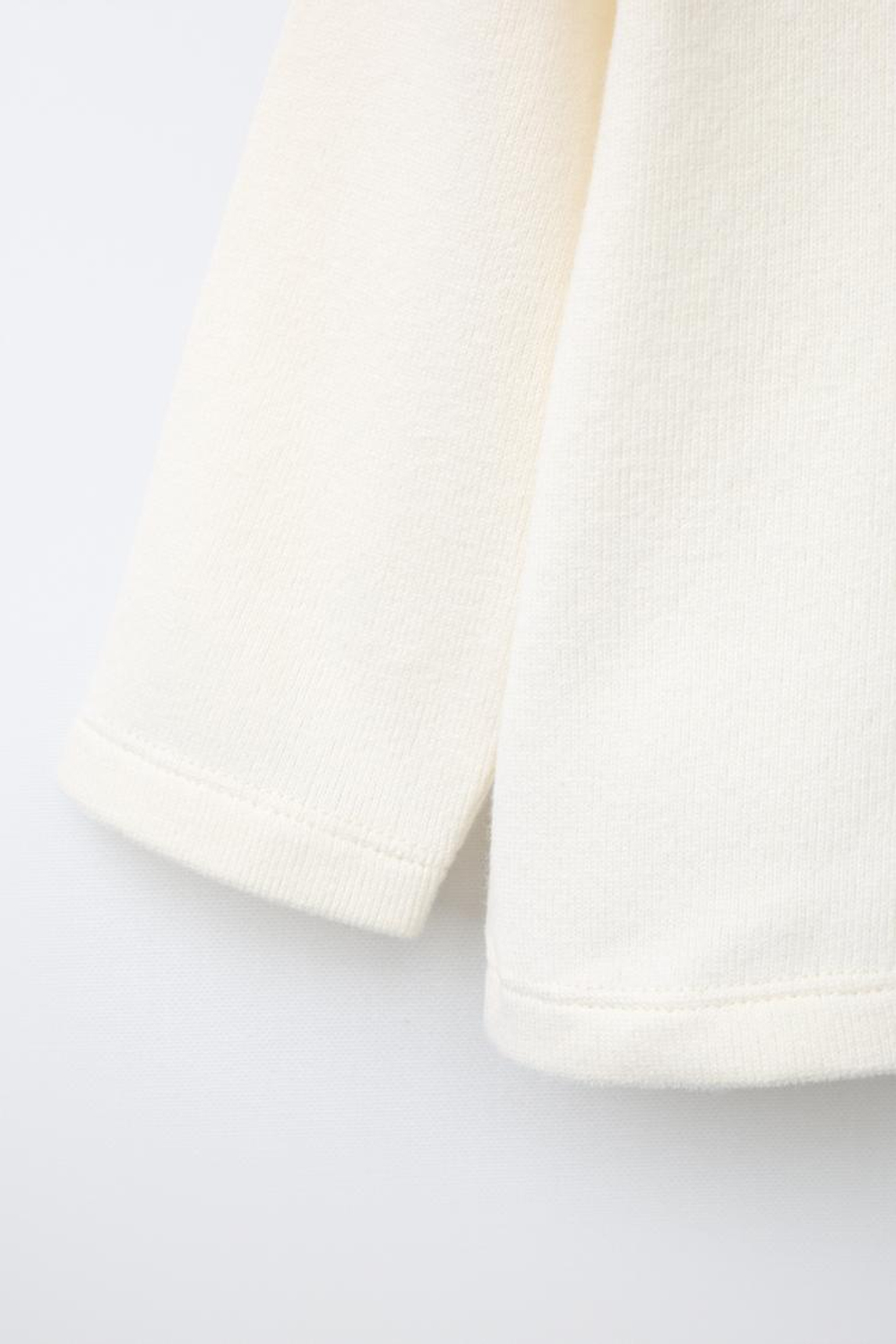 ZARA ОДНОТОННЫЙ ЛОНГСЛИВ SOFT TOUCH, ЭКРЮ