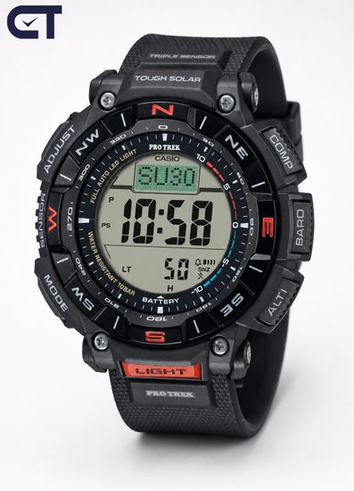 CASIO PRG-340-1DR PRO TREK мужские наручные часы — солнечная PRO TREK с Triple Sensor и Duplex LCD