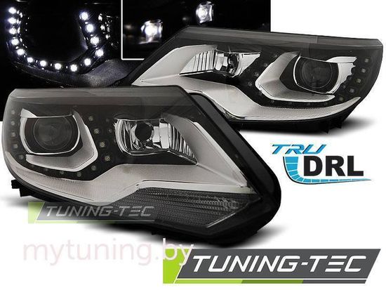 Передние фары drl black для Volkswagen Tiguan 2(II)