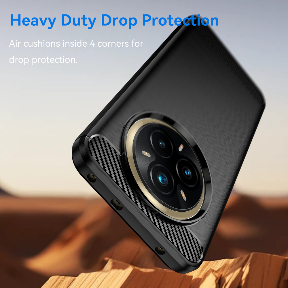 Чехол черного цвета на Realme 14 Pro+ Плюс, серия Carbon (дизайн под карбон) от Caseport