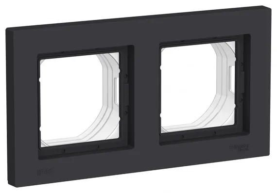 Рамка пластиковая на 2 поста Systeme Electric AtlasDesign Aqua Карбон ATN441002