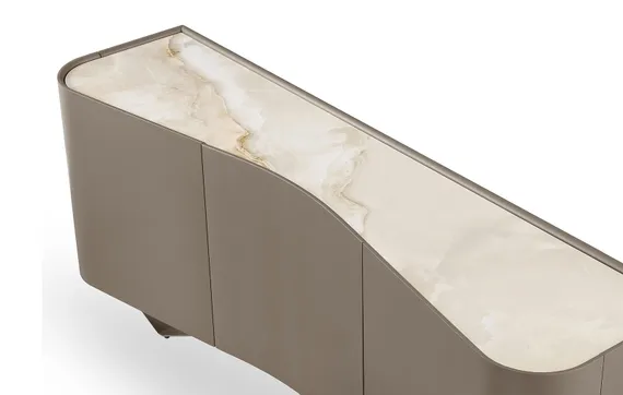 Комод Shelf 200х80х50 см, глянцевая керамика Toscane, матовая эмаль цвета тауп