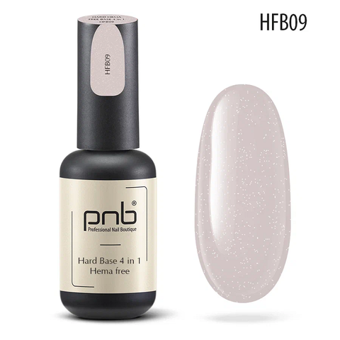База без содержания HEMA PNB HFB09 УФ/ЛЕД, 8 мл серо-бежевая с деликатным шиммером