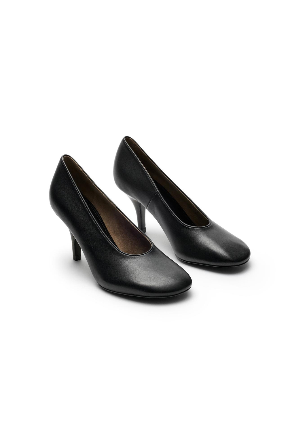 Massimo Dutti Кожаные туфли на высоком каблуке - Limited Edition, черный