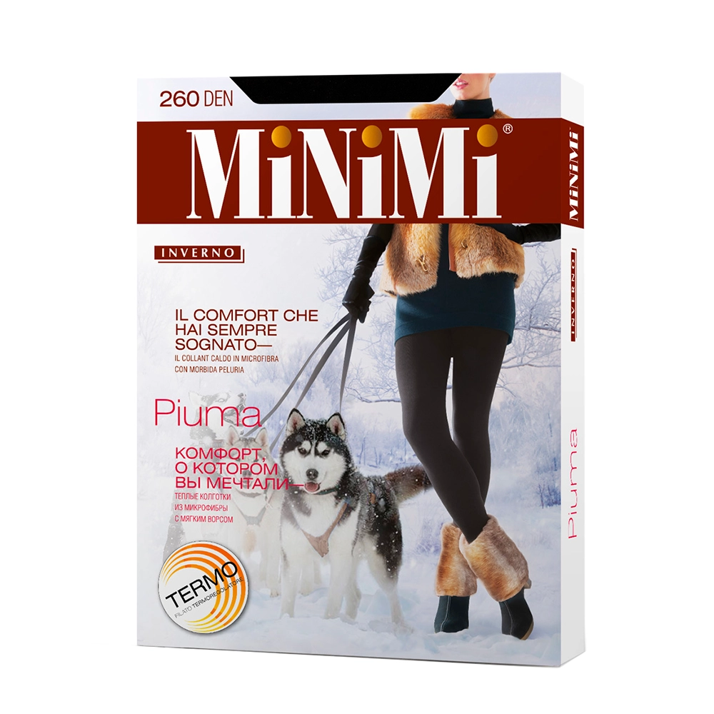 MiNiMi Колготки 260 DEN Piuma Nero (черный) 3-M