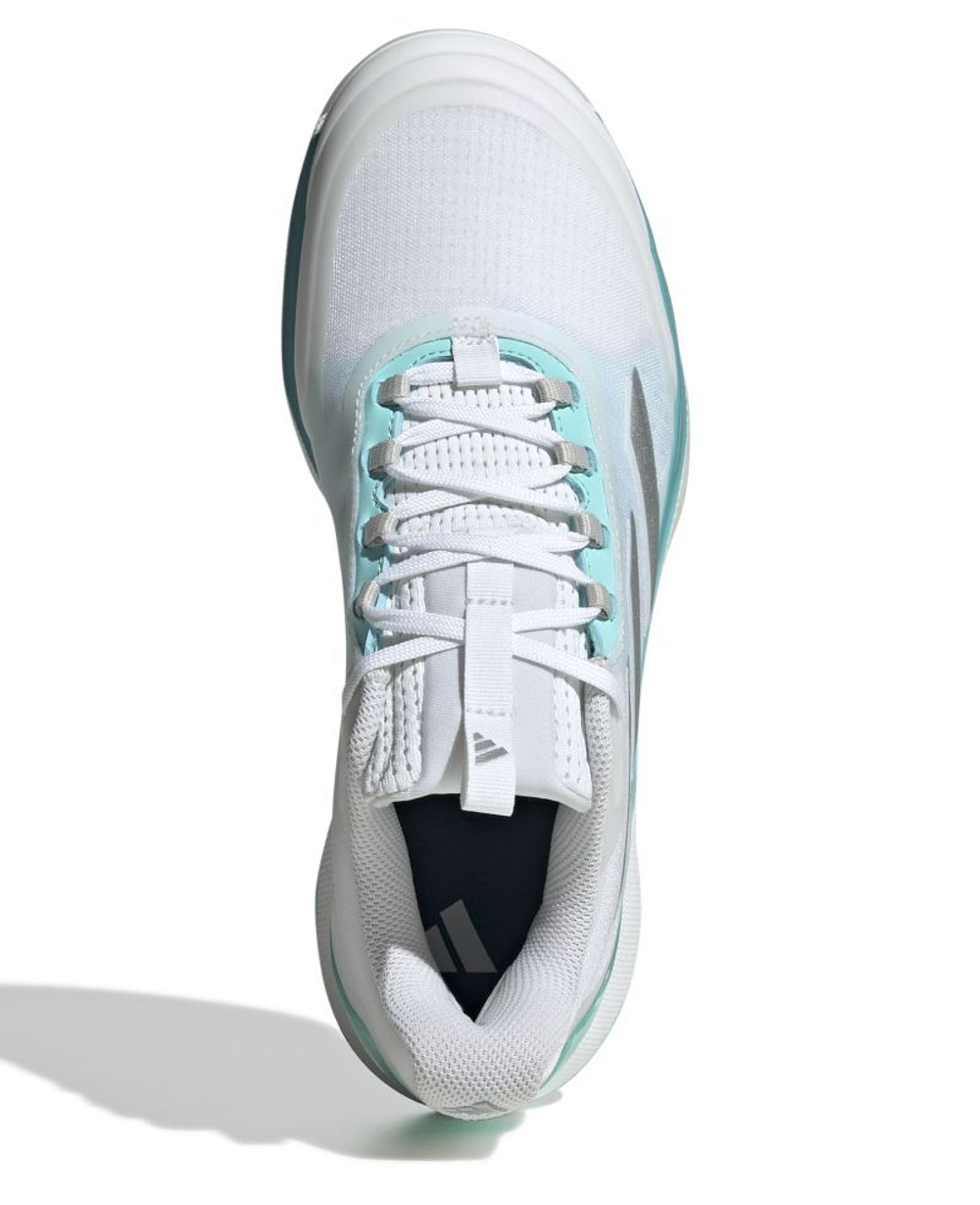 Женские теннисные кроссовки Adidas Avacourt 2 - white/silver metalic/aqua