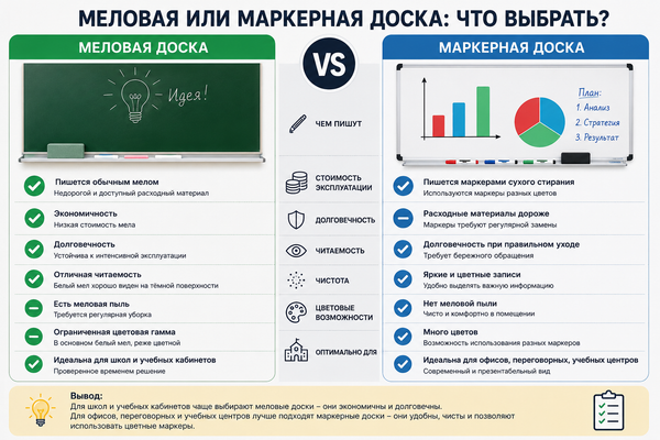 Меловая или маркерная доска: какую лучше выбрать? Меловая или маркерная доска: какую лучше выбрать?
