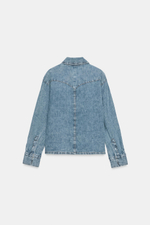 ДЖИНСОВАЯ КУРТКА С ПОДПЛЕЧНИКАМИ — ZW COLLECTION — ZARA