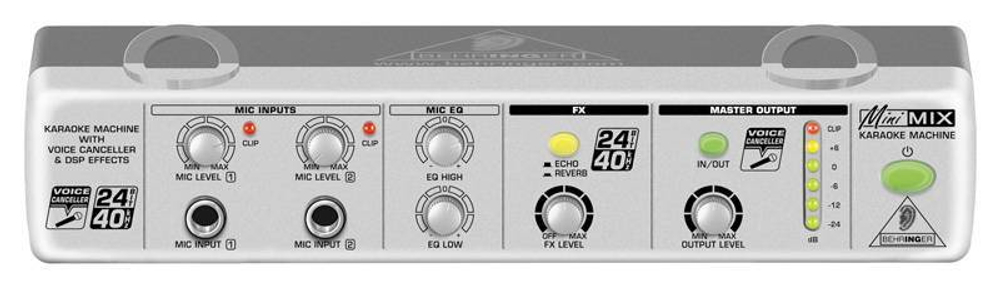 BEHRINGER MIX800 караоке-процессор, 2 микрофонных входа, подавитель вокала в фонограмме, ревербератор