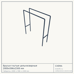 Брусья гнутые цельносварные 2000х596х2300 мм — от 13 000 ₽