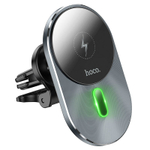 Держатель c беспроводной зарядкой в воздуховод Hoco CA91 (MagSafe) 15W магнитный черный
