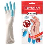 Перчатки МНОГОРАЗОВЫЕ виниловые SUPER КОМФОРТ, гипоаллергенные, размер M (средний), вес 88 г, Komfi, ADM, 25590